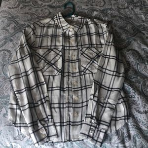 Black and White Flannel Shirt
